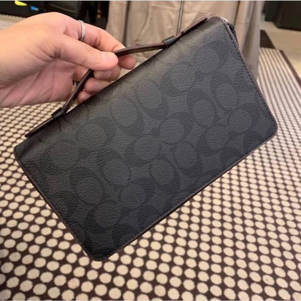 Coach Unisex Double Zip Travel Organizer Wallet
